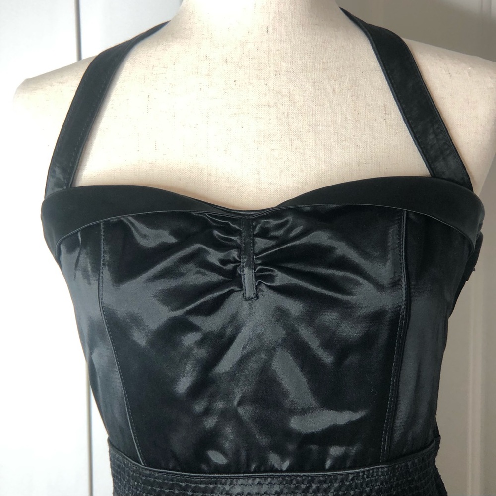 Marc Jacobs Black Satin Mini Halter Dress | 8 - Picture 2 of 16